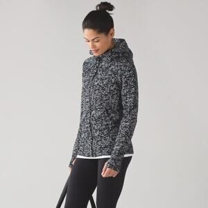 Lululemon Scuba Hoodie Zip Up Jacket IV in Iced Wave White Black / Black 6